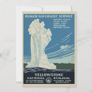 Carte Vieux fidèles vintages dans le parc national de Ye
