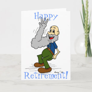 Carte Vieux Homme Agitant La Barbe "Bonne Retraite !" Ca