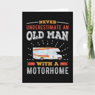 Carte Vieux homme avec Motorhome Retro RV Cadeau Papa
