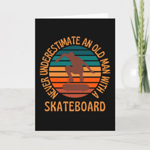 Carte Vieux Homme Avec Patinage