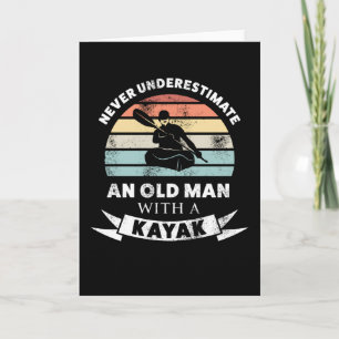 Carte Vieux homme avec un Kayak - Kayak Cadeaux Hommes