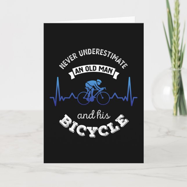 Carte Vieux homme et son vélo à vélo Cadeau papa (Devant)