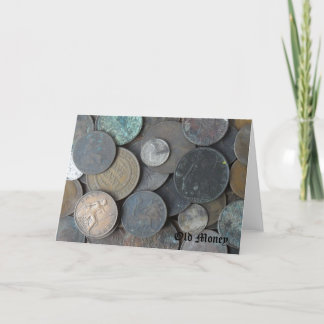 Carte vieux penny de pièces de monnaie et demi de photo
