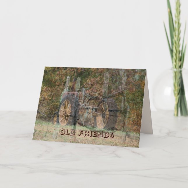 Carte Vieux tracteur et vieux amis - personnaliser (Devant)