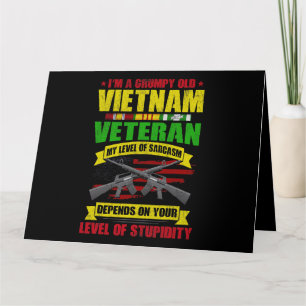 Carte Vieux vétéran du Vietnam grincheux 212
