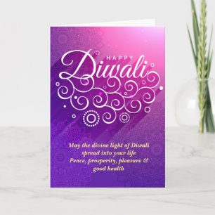 Carte Vigne divine violette brillante ornement heureux D