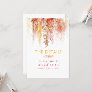 Carte Vignes automnales Informations sur le mariage