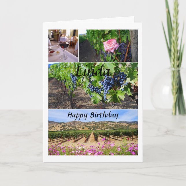 Carte Vignobles de la Californie de joyeux anniversaire (Devant)