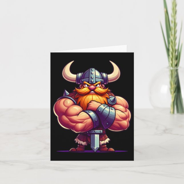 Carte Viking Flexing Muscles Van Lover Bodybuilding Gym (Devant)