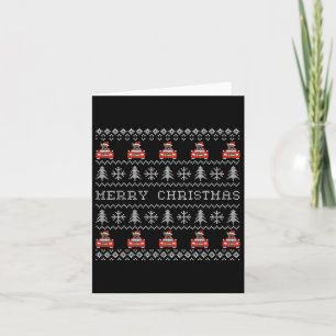 Carte Vilain Noël Rouge Chapeau Français Chien de taurea