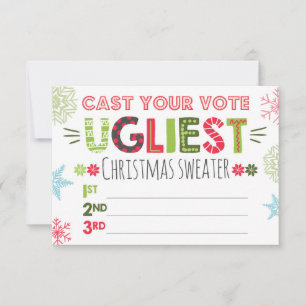 Carte Vilain pull voter pull de Noël