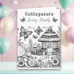 Carte Villa Cottagecore et papillons   Couleur