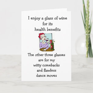 Carte Vin amusant qui dit, juste pour rire humoristique