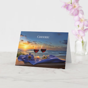 Carte Vin de fête des pères à la plage Cheers