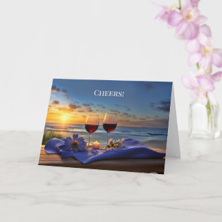 Carte Vin de fête des pères à la plage Cheers