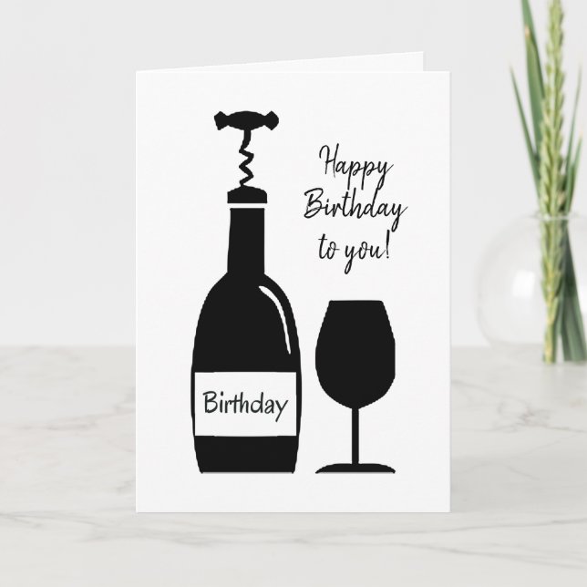 Carte Vin drôle Âge d'Humour d'anniversaire dire (Devant)