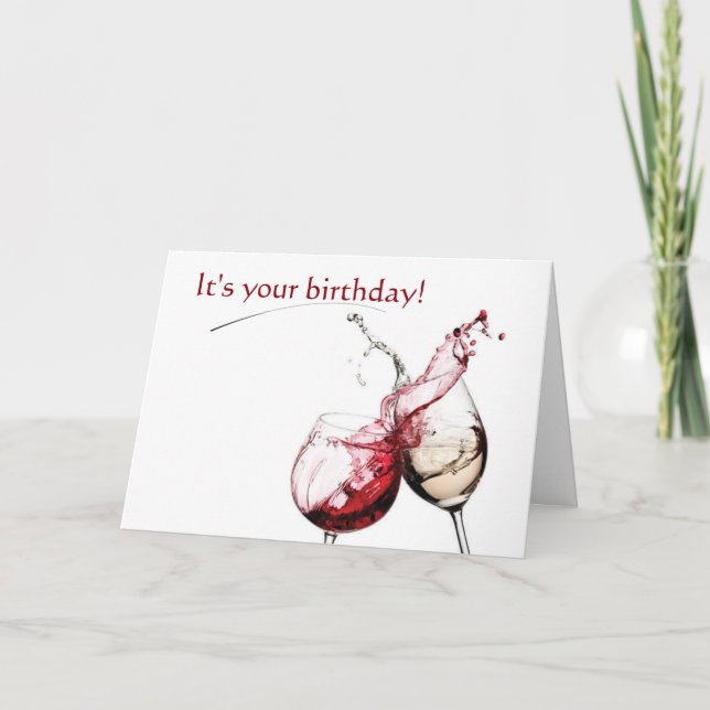 Carte Vin et Anniversaire (Devant)