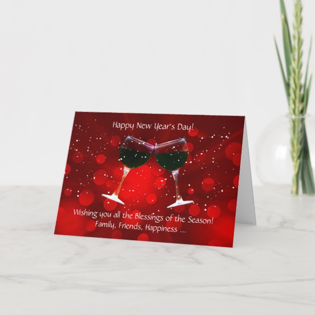Carte Vin humoristique Bonne année (Devant)