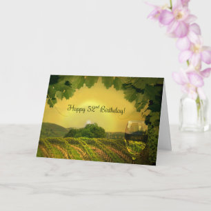 Carte Vin Joyeux 52e anniversaire