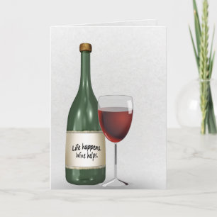 Carte Vin rouge et bouteille