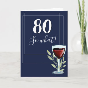 Carte Vin Rouge Inspirant Bleu Marine 80e Anniversaire