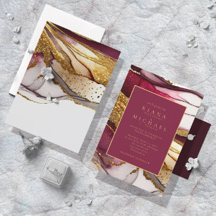 Carte Vin rouge Mariage Abstrait Sparkling ID1018