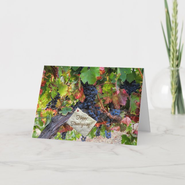 Carte Vin Thanksgiving Harvest Fall Vineyard (Devant)