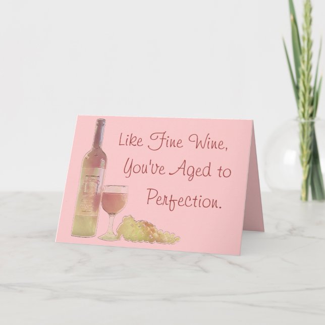 Carte Vin vieilli à la perfection Anniversaire (Devant)