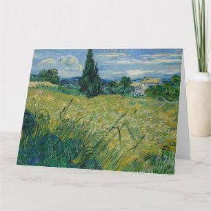 Carte Vincent Van Gogh, champ de blé vert avec Cypress