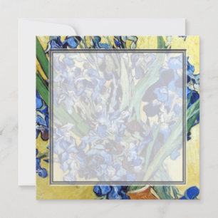 Carte Vincent van Gogh, iris bleus sur fond jaune