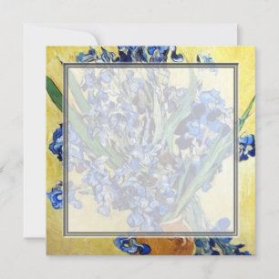 Carte Vincent van Gogh, iris bleus sur fond jaune