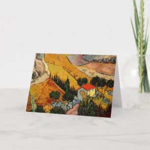 Carte Vincent van Gogh - Landscape, House and Ploughman