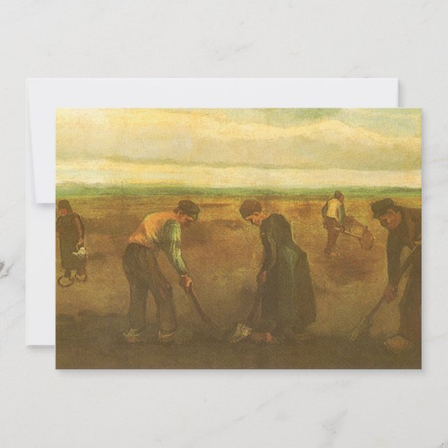 Carte Vincent van Gogh - Les paysans plantent des pommes (Devant)