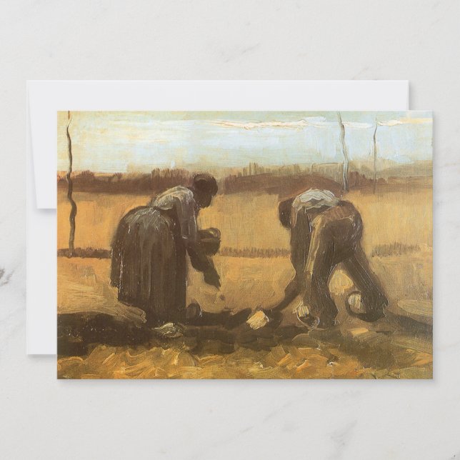 Carte Vincent van Gogh - Les paysans plantent des pommes (Devant)