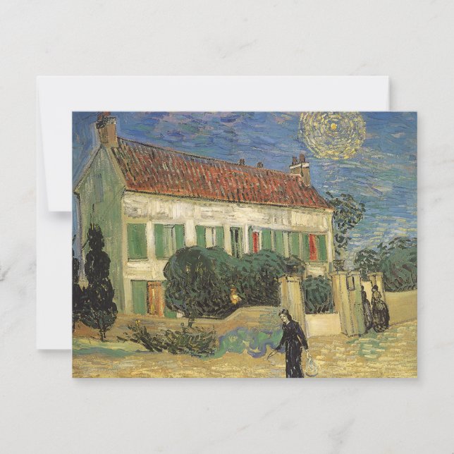 Carte Vincent van Gogh - Maison Blanche à la nuit (Devant)