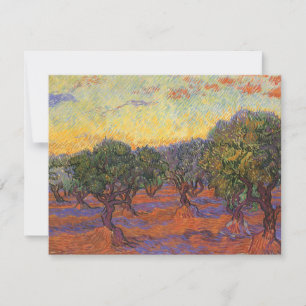 Carte Vincent van Gogh - Oliveraie, ciel orange