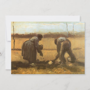 Carte Vincent van Gogh - Paysans plantant des pommes de 