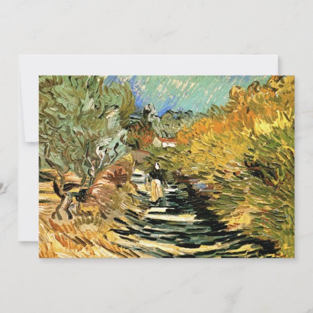 Carte Vincent van Gogh Road à Saint-Remy, figure féminin (Devant)