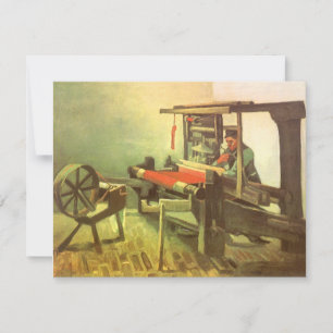 Carte Vincent van Gogh Tisserand avec rouet vu de profil