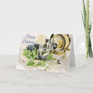 Carte Vins et raisins Anniversaire