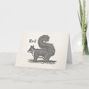 Carte Vintage 1800 s Evil Squirl Illustration
