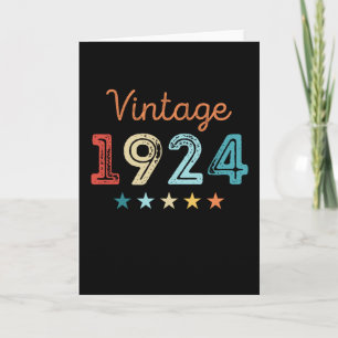 Carte Vintage 1924 100e anniversaire Retro Don 100 ans