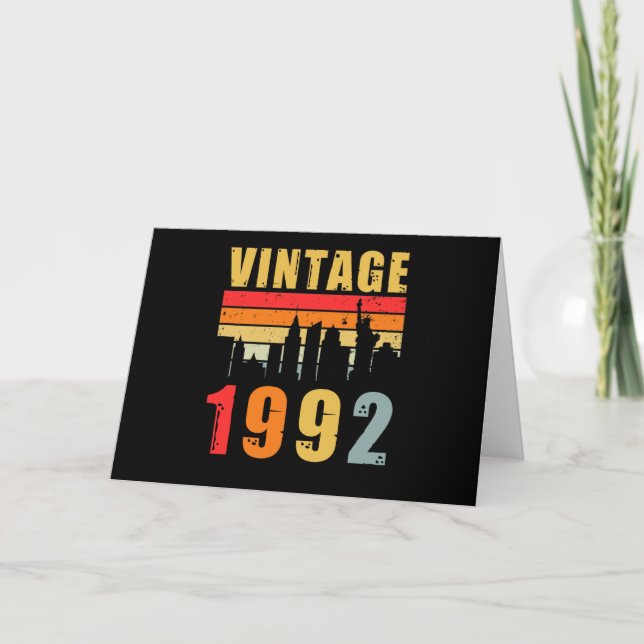 Carte Vintage 1992 Fait En 1992 (Devant)