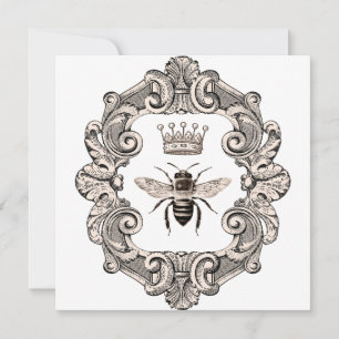 Carte vintage à plat Queen Bee encadrée