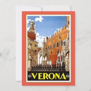Carte Vintage affiche de voyage, Vérone, Italie,