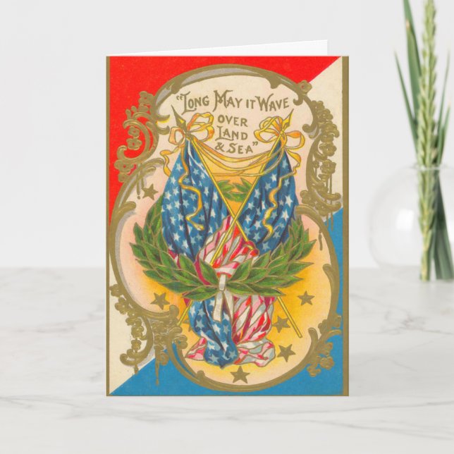 Carte Vintage American Flag (Devant)