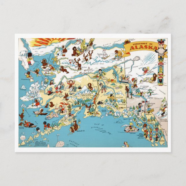 Carte Vintage amusante de l'Alaska (Devant)