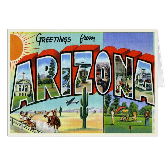 Carte vintage Arizona (Devant horizontal)