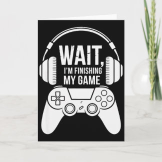 Carte Vintage Attendez Je Termine Mon Jeu De Jeux