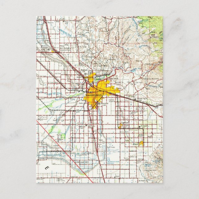 Carte Vintage Bakersfield California (Devant)